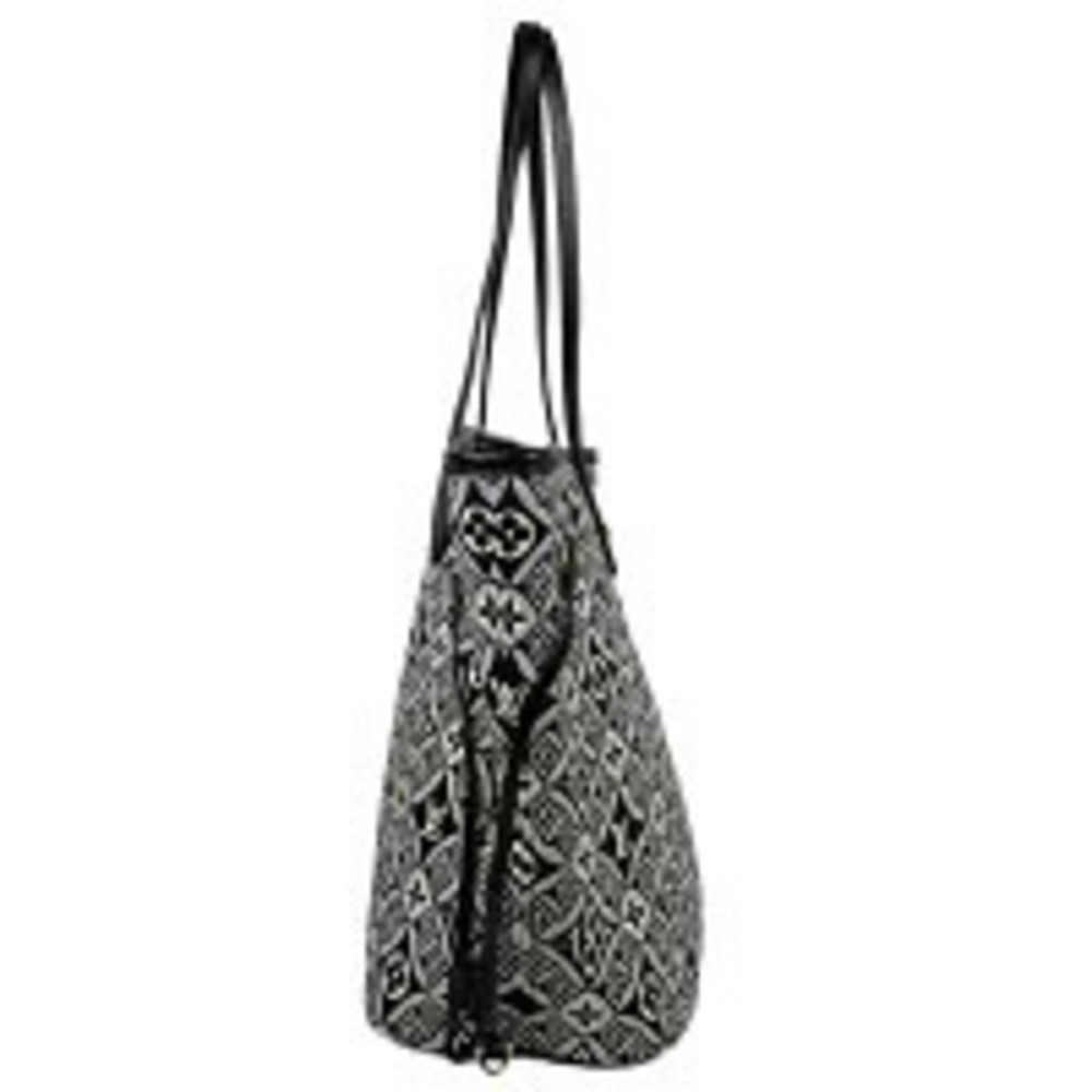 Louis Vuitton Neverfull Tote Black Bag Jacquard Gray Monogram Black Gray